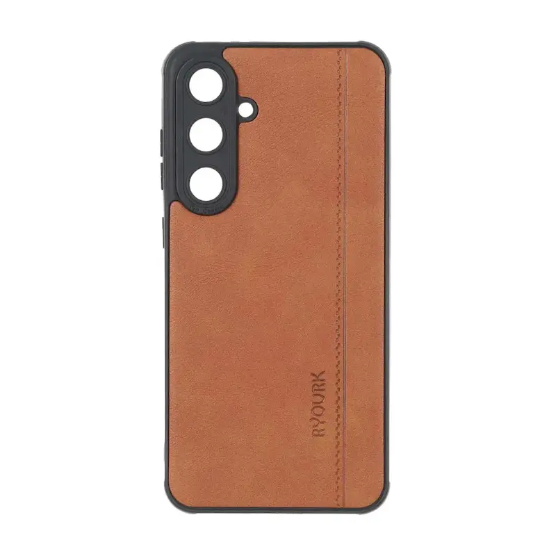 قاب گوشی Galaxy S24 FE سامسونگ ژله ای چرمی ساده Ryourk عسلی کد 159928