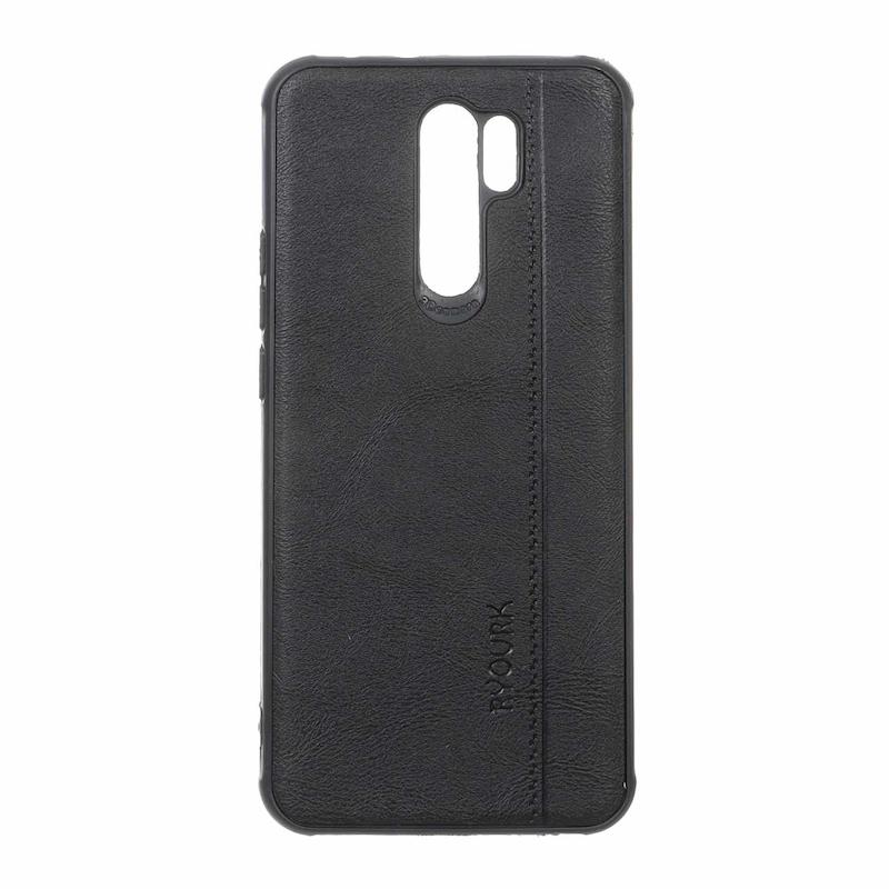 قاب گوشی Redmi 9 - Poco M2 شیائومی  ژله ای چرمی ساده Ryourk مشکی کد 159935