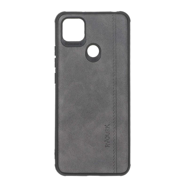 قاب گوشی Redmi 9C - Redmi 10A - Poco C3 شیائومی  ژله ای چرمی ساده Ryourk خاکستری کد 159936