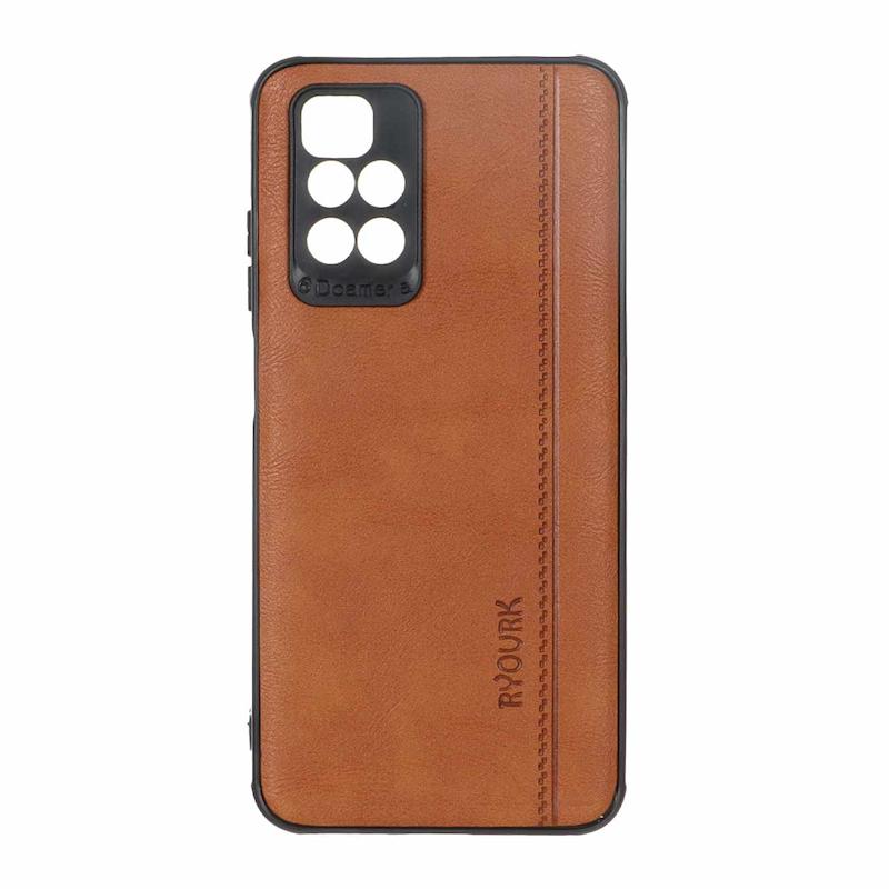 قاب گوشی Redmi 10 - Redmi 10 Prime شیائومی ژله ای چرمی ساده Ryourk عسلی کد 159939