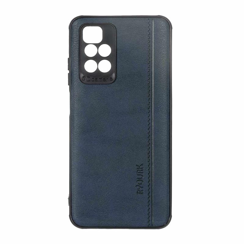 قاب گوشی Redmi 10 - Redmi 10 Prime شیائومی  ژله ای چرمی ساده Ryourk سرمه ای کد 159940