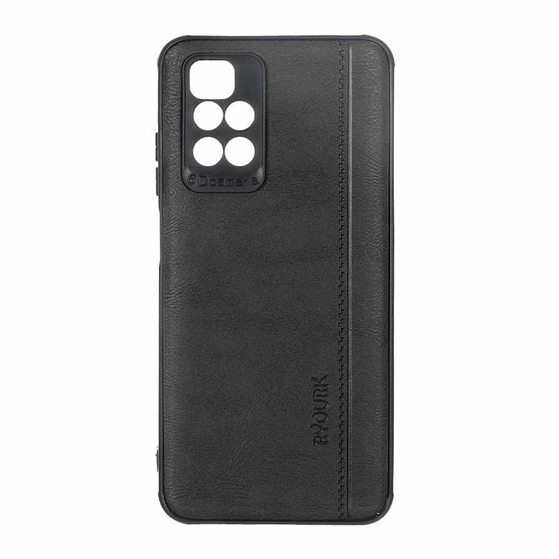 قاب گوشی Redmi 10 - Redmi 10 Prime شیائومی  ژله ای چرمی ساده Ryourk مشکی کد 159942