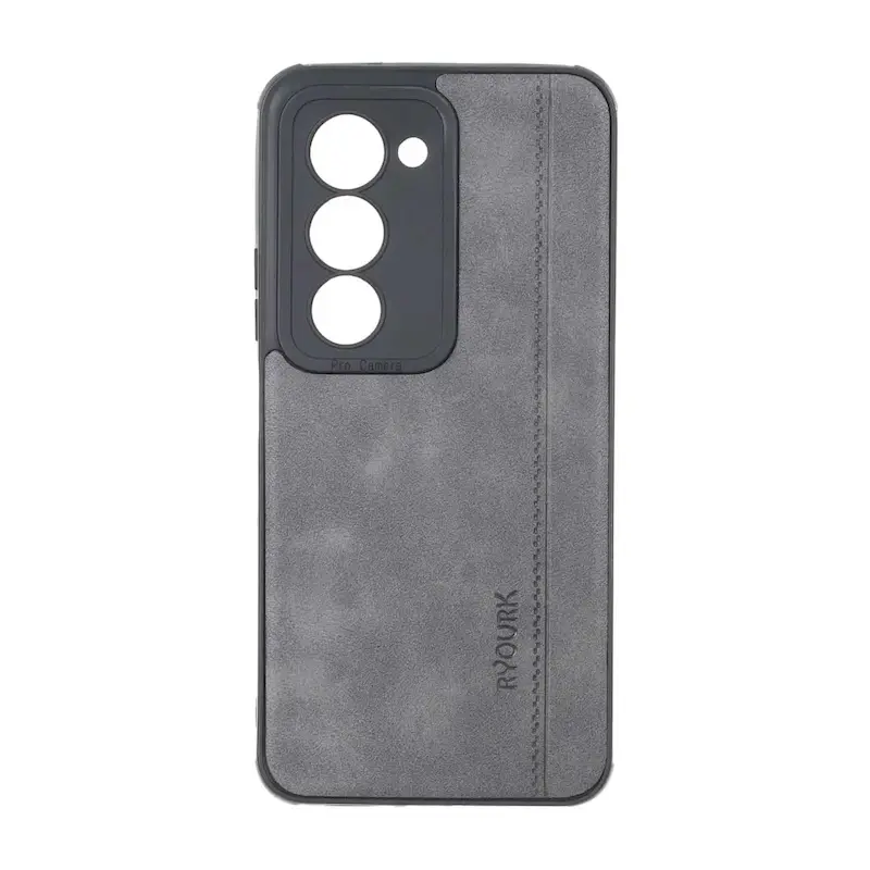 قاب گوشی Redmi 15 5G شیائومی  ژله ای چرمی ساده Ryourk خاکستری کد 159945