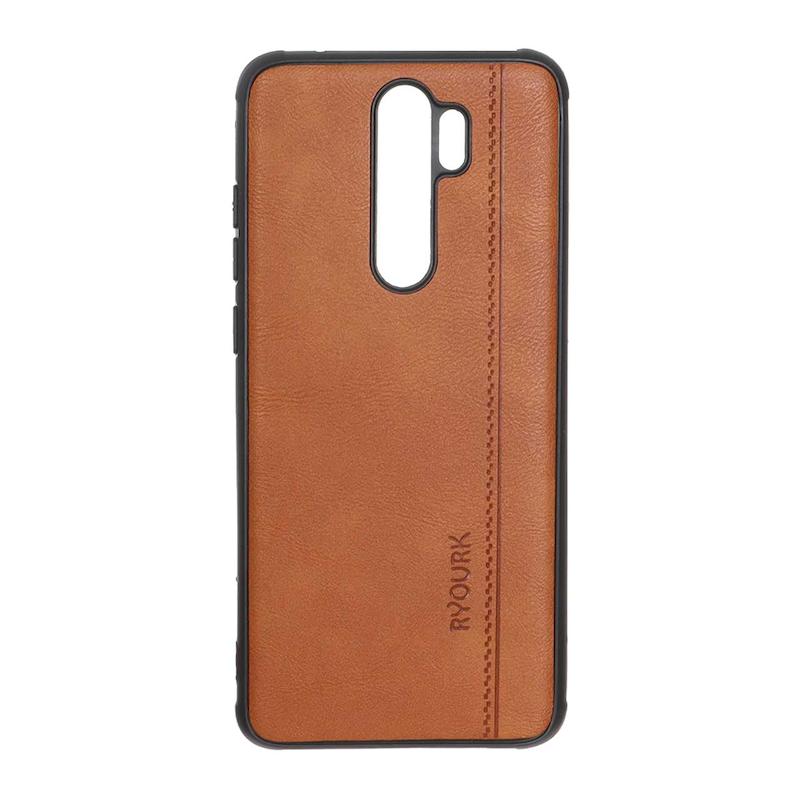 قاب گوشی Redmi Note 8 Pro شیائومی  ژله ای چرمی ساده Ryourk عسلی کد 159958