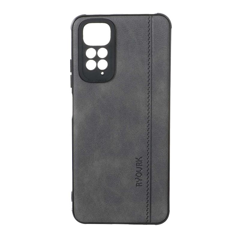 قاب گوشی Redmi Note 11 4G - Redmi Note 11S شیائومی  ژله ای چرمی ساده Ryourk خاکستری کد 159961