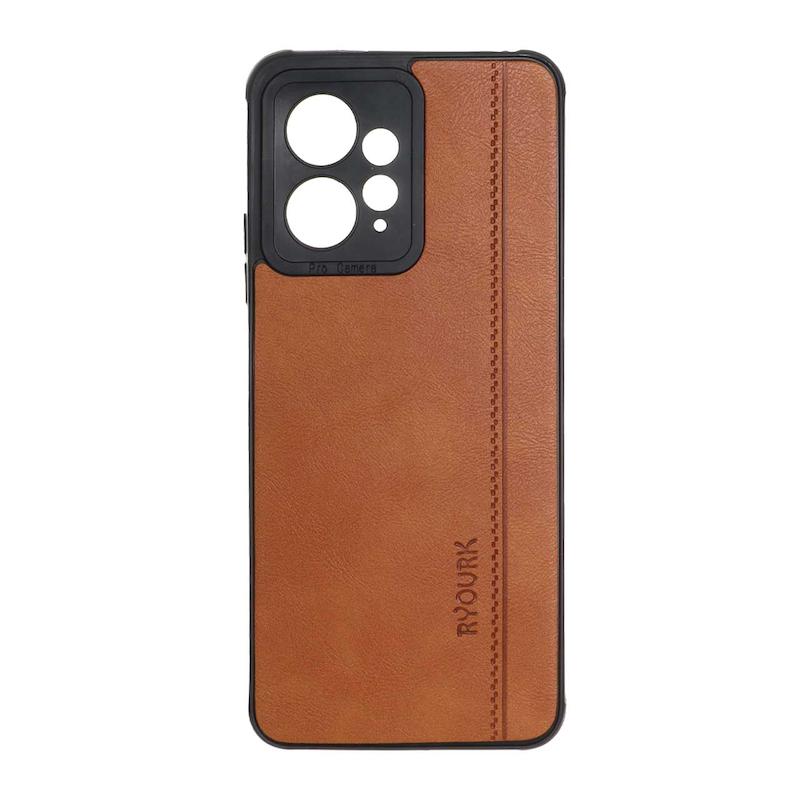 قاب گوشی Redmi Note 12 4G شیائومی  ژله ای چرمی ساده Ryourk عسلی کد 159965