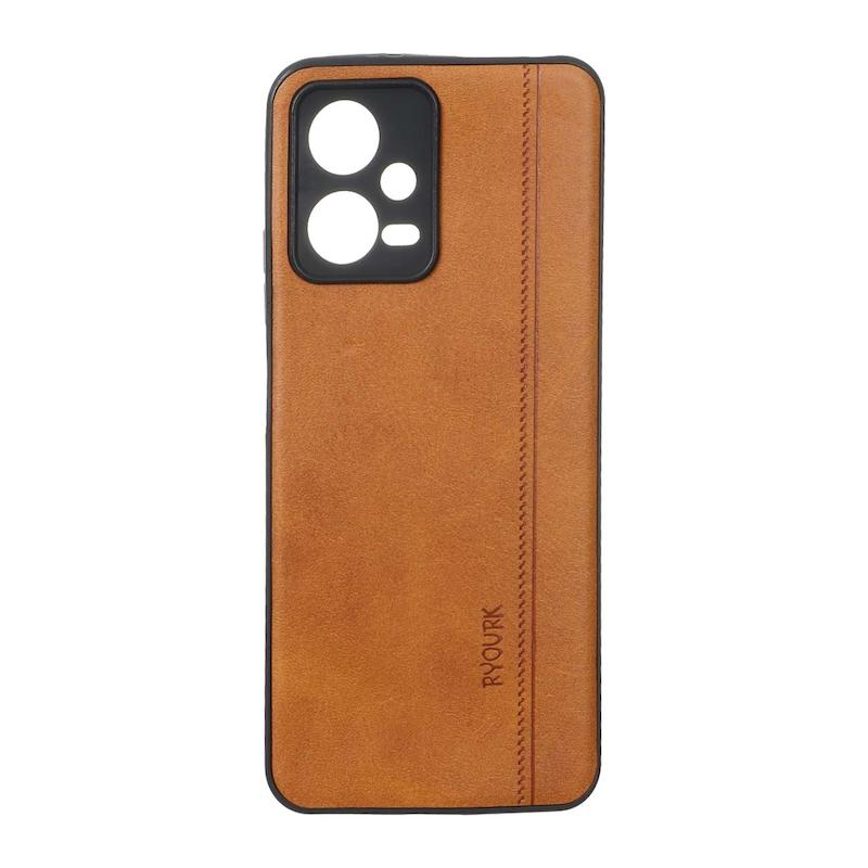 قاب گوشی Redmi Note 12 5G - Poco X5 شیائومی  ژله ای چرمی ساده Ryourk عسلی کد 159966
