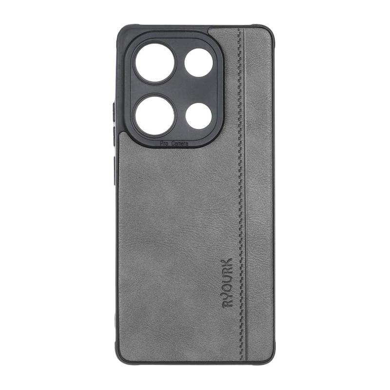 قاب گوشی Redmi Note 13 Pro 4G - Poco M6 Pro 4G شیائومی  ژله ای چرمی ساده Ryourk خاکستری کد 159969