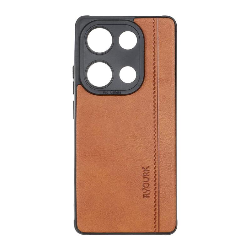 قاب گوشی Redmi Note 13 Pro 4G - Poco M6 Pro 4G شیائومی  ژله ای چرمی ساده Ryourk عسلی کد 159970