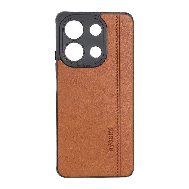 قاب گوشی Redmi Note 13 4G شیائومی  ژله ای چرمی ساده Ryourk عسلی کد 159971