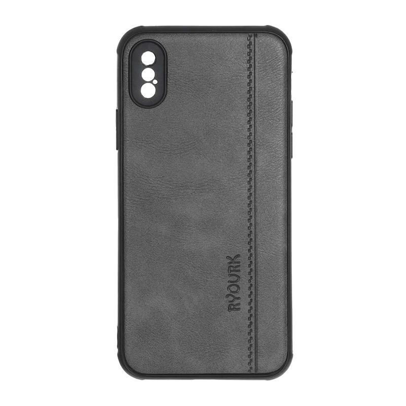 قاب گوشی iPhone X - XS آیفون ژله ای چرمی ساده Ryourk خاکستری کد 159975