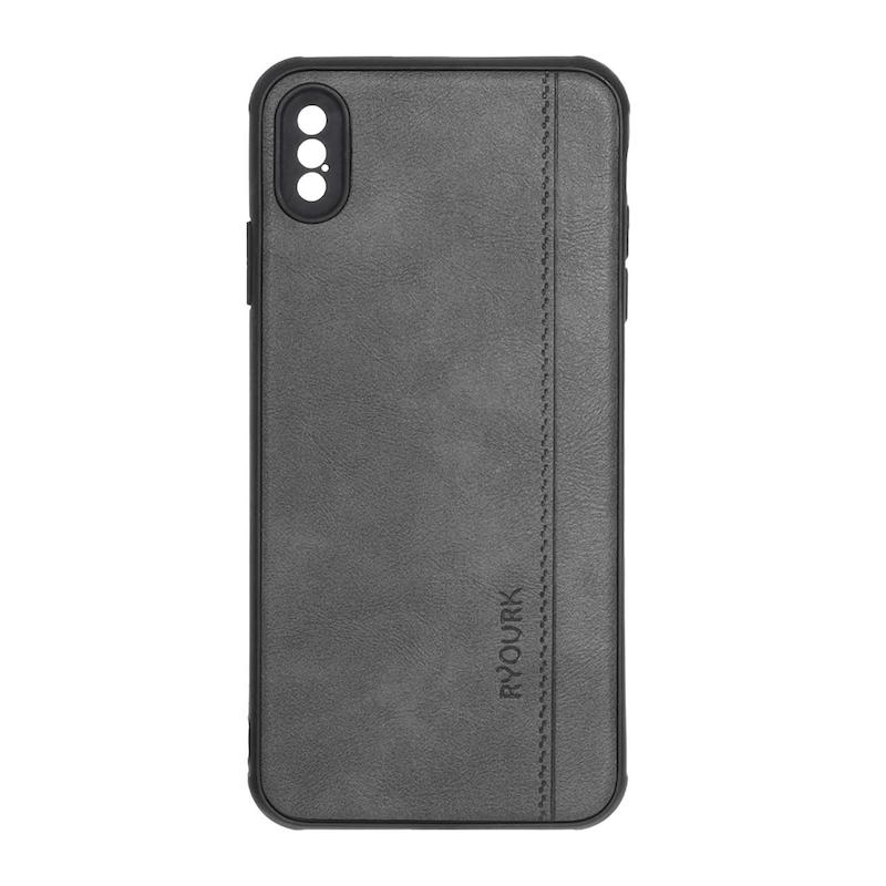 قاب گوشی iPhone XS Max آیفون ژله ای چرمی ساده Ryourk خاکستری کد 159979