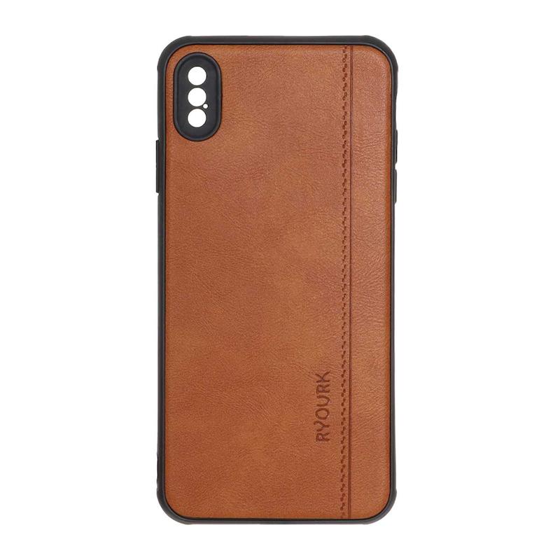قاب گوشی iPhone XS Max آیفون ژله ای چرمی ساده Ryourk عسلی کد 159980