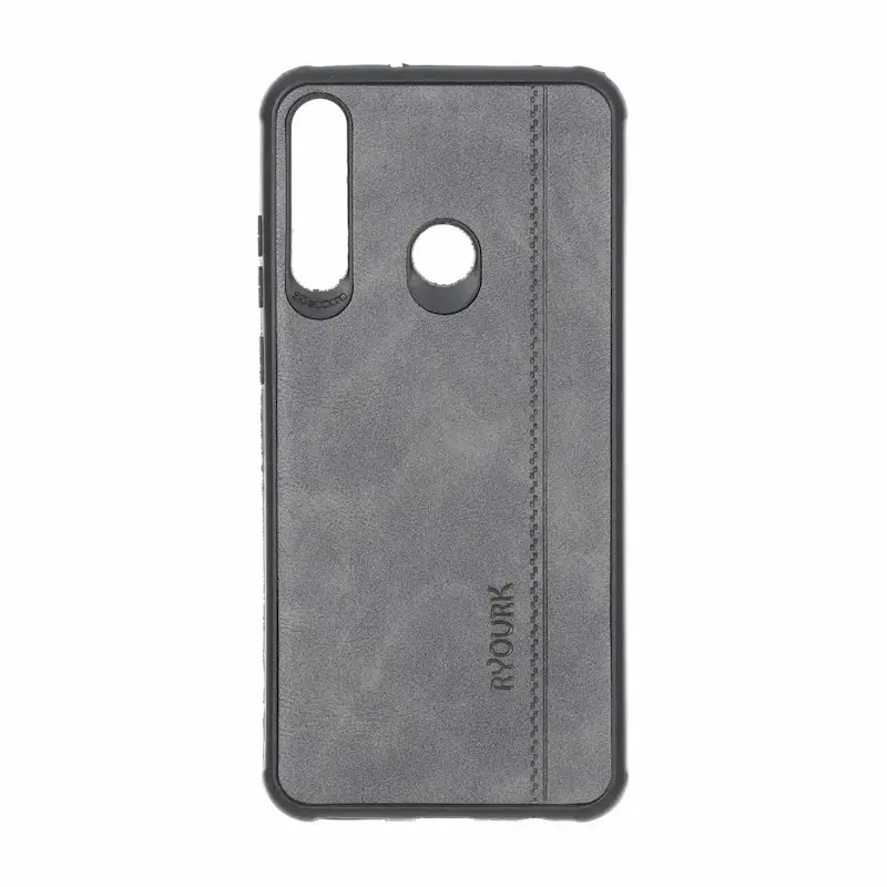 قاب گوشی Huawei Y6P هوآوی ژله ای چرمی ساده Ryourk خاکستری کد 159990