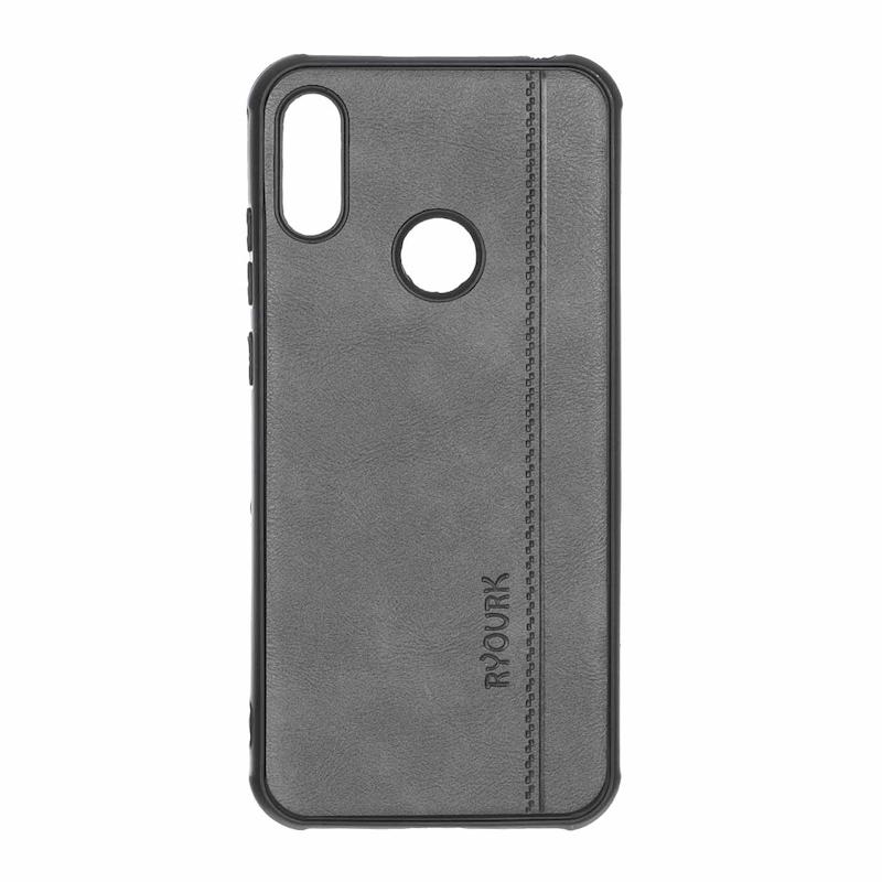 قاب گوشی Y6 2019 - Y6 Prime 2019 - Y6S - Honor 8A هوآوی ژله ای چرمی ساده Ryourk خاکستری کد 159991