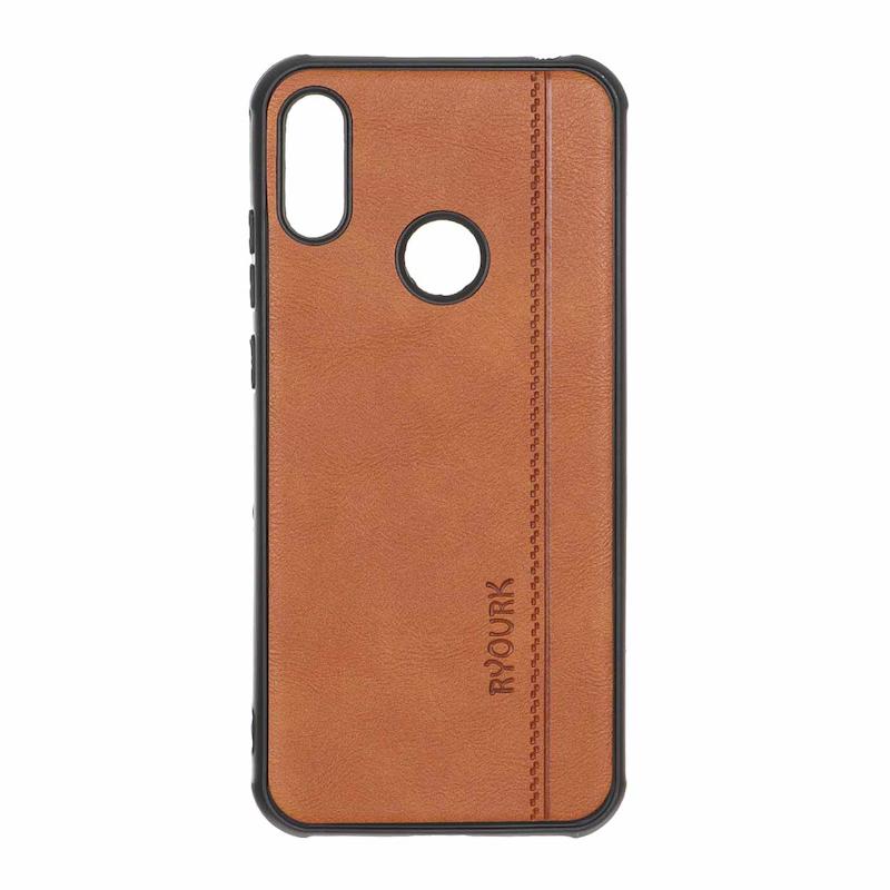 قاب گوشی Y6 2019 - Y6 Prime 2019 - Y6S - Honor 8A هوآوی ژله ای چرمی ساده Ryourk عسلی کد 159992