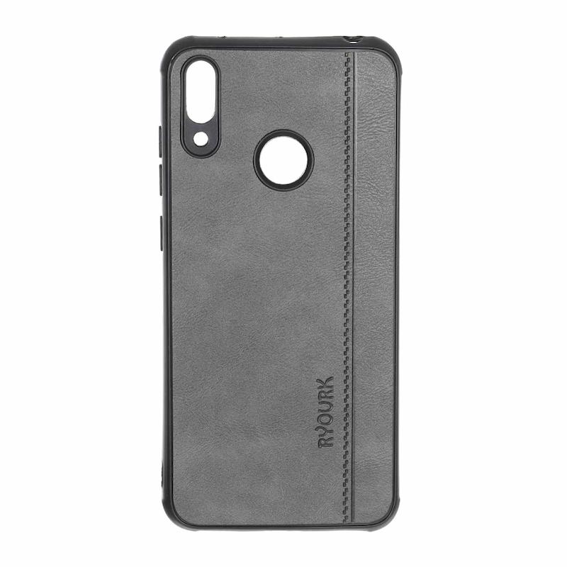 قاب گوشی Huawei Y7 2019 - Y7 Prime 2019 هوآوی ژله ای چرمی ساده Ryourk خاکستری کد 159995