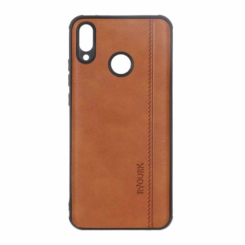 قاب گوشی Huawei Y9 2019 هوآوی ژله ای چرمی ساده Ryourk عسلی کد 160001