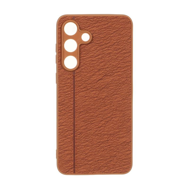 قاب گوشی Galaxy S25 FE سامسونگ طرح چرم دوخت خطی محافظ لنزدار کد 160260