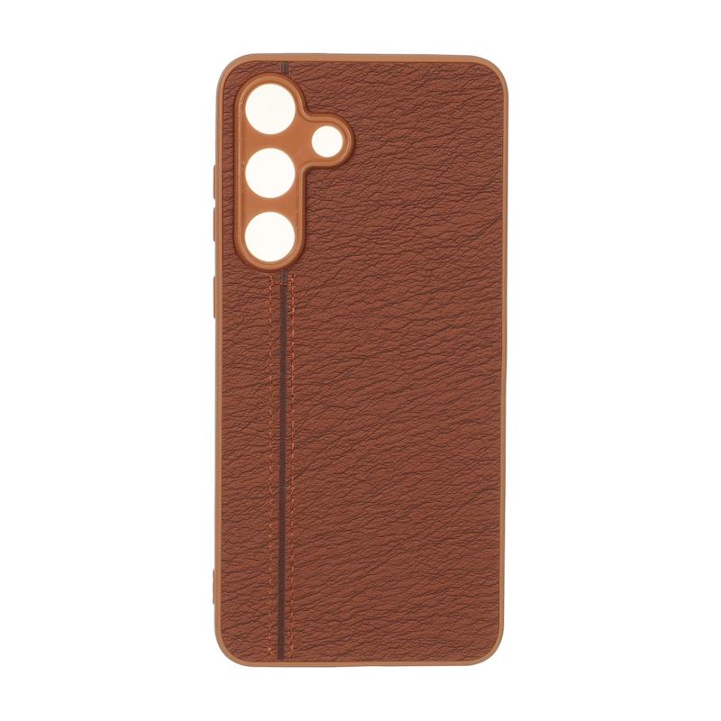 قاب گوشی Galaxy S25 FE سامسونگ طرح چرم دوخت خطی محافظ لنزدار کد 160262