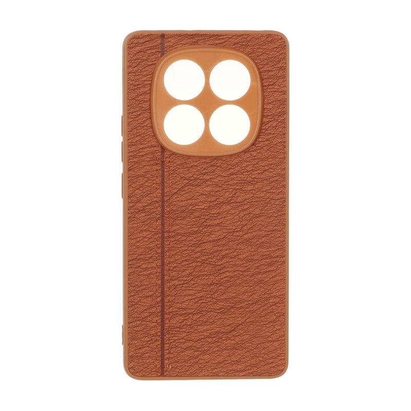 قاب گوشی Redmi Note 14 Pro 4G شیائومی طرح چرم دوخت خطی محافظ لنزدار کد 160279