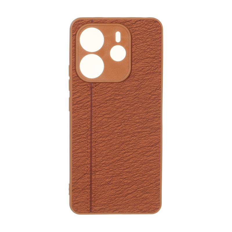قاب گوشی Redmi Note 14 4G شیائومی طرح چرم دوخت خطی محافظ لنزدار کد 160283