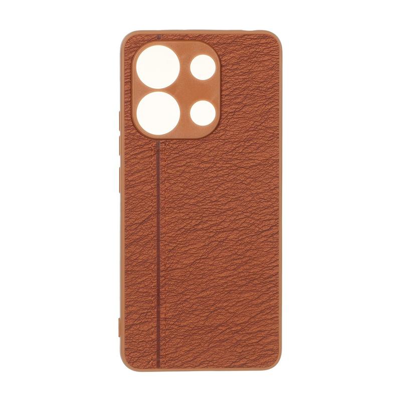 قاب گوشی Redmi Note 13 4G شیائومی طرح چرم دوخت خطی محافظ لنزدار کد 160288