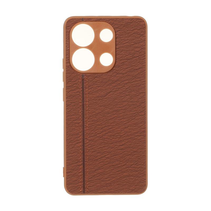 قاب گوشی Redmi Note 13 4G شیائومی طرح چرم دوخت خطی محافظ لنزدار کد 160290