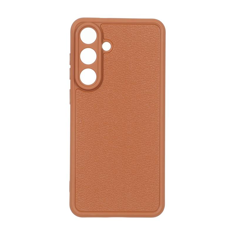 قاب گوشی Galaxy S25 FE سامسونگ سیلیکونی ژله ای Solid هاشور محافظ لنزدار عسلی کد 160229