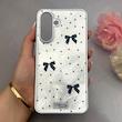 قاب گوشی Galaxy A36 سامسونگ اورجینال یونیک کیس لاکچری رزینی پاپیونی دخترونه سیلور کد 157898