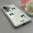 قاب گوشی Galaxy S26 Ultra سامسونگ اورجینال یونیک کیس لاکچری رزینی پاپیونی دخترونه سیلور کد 157917