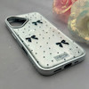 قاب گوشی iPhone 16 آیفون اورجینال یونیک کیس لاکچری رزینی پاپیونی دخترونه سیلور کد 157941