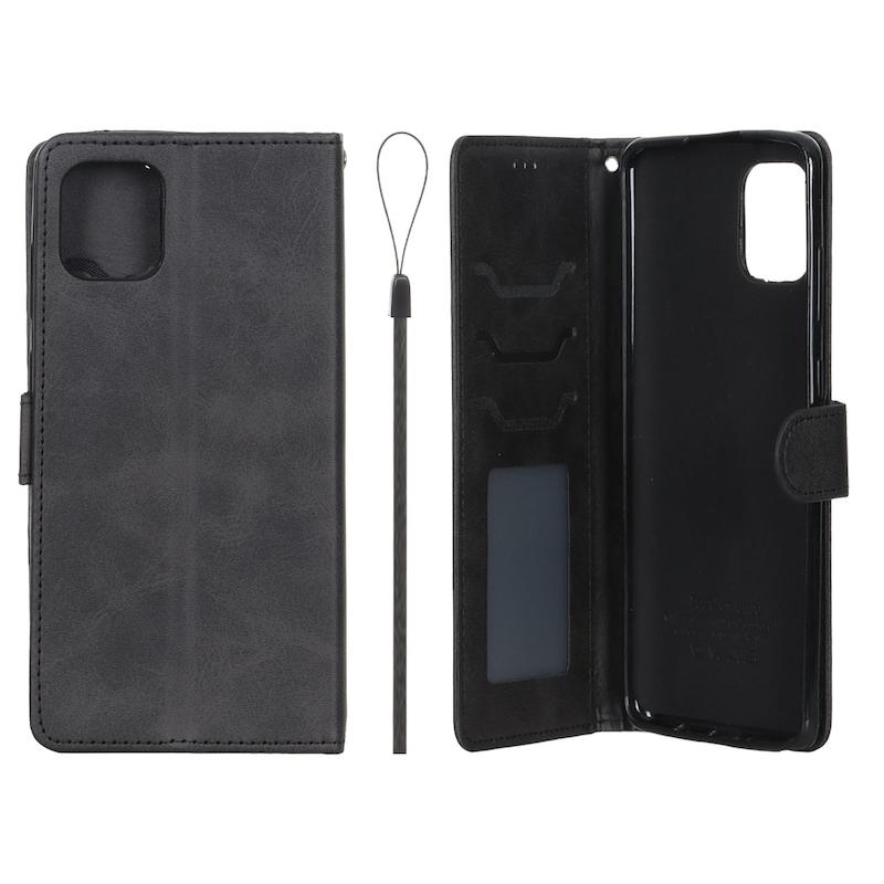 کیف گوشی Galaxy Note 10 Lite سامسونگ مگنتی اورجینال چرم کتابی جاکارتی دار محافظ لنزدار مشکی دارای بند کد 99943