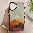 قاب گوشی iPhone 16 آیفون So CooL سوکول اورجینال فانتزی دکمه کرومی طرح Golden Mountain کد E5-161601