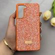 قاب گوشی Galaxy S21 FE سامسونگ نگین دار سواروسکی SWAROVSKI پلاک فلزی صورتی کد 77409