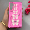 قاب گوشی Galaxy A16 سامسونگ موج دار ابر و بادی براق درجه یک لنز برجسته طرح پروانه صورتی کد E19-159162