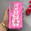 قاب گوشی Galaxy A16 سامسونگ موج دار ابر و بادی براق درجه یک لنز برجسته طرح پروانه صورتی کد E19-159162