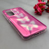 قاب گوشی Galaxy A54 سامسونگ موج دار ابر و بادی براق درجه یک لنز برجسته طرح پروانه صورتی کد 159164