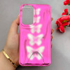قاب گوشی Galaxy A55 سامسونگ موج دار ابر و بادی براق درجه یک لنز برجسته طرح پروانه صورتی کد E19-159165