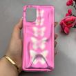 قاب گوشی Galaxy A12 - M12 سامسونگ موج دار ابر و بادی براق درجه یک لنز برجسته طرح پروانه صورتی کد E19-159168