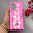 قاب گوشی Galaxy A32 4G سامسونگ موج دار ابر و بادی براق درجه یک لنز برجسته طرح پروانه صورتی کد 159170