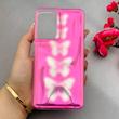 قاب گوشی Galaxy S21 FE سامسونگ موج دار ابر و بادی براق درجه یک لنز برجسته طرح پروانه صورتی کد E19-159173