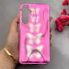 قاب گوشی Galaxy S24 FE سامسونگ موج دار ابر و بادی براق درجه یک لنز برجسته طرح پروانه صورتی کد E19-159175