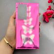 قاب گوشی Galaxy S24 Ultra سامسونگ موج دار ابر و بادی براق درجه یک لنز برجسته طرح پروانه صورتی کد E19-159176