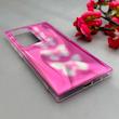 قاب گوشی Galaxy S24 Ultra سامسونگ موج دار ابر و بادی براق درجه یک لنز برجسته طرح پروانه صورتی کد E19-159176