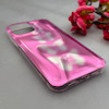 قاب گوشی iPhone 13 Pro Max آیفون موج دار ابر و بادی براق درجه یک لنز برجسته طرح پروانه صورتی کد E19-159179