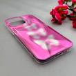 قاب گوشی iPhone 14 Pro Max آیفون موج دار ابر و بادی براق درجه یک لنز برجسته طرح پروانه صورتی کد E19-159180