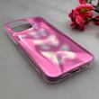 قاب گوشی iPhone 15 Pro Max آیفون موج دار ابر و بادی براق درجه یک لنز برجسته طرح پروانه صورتی کد 159181