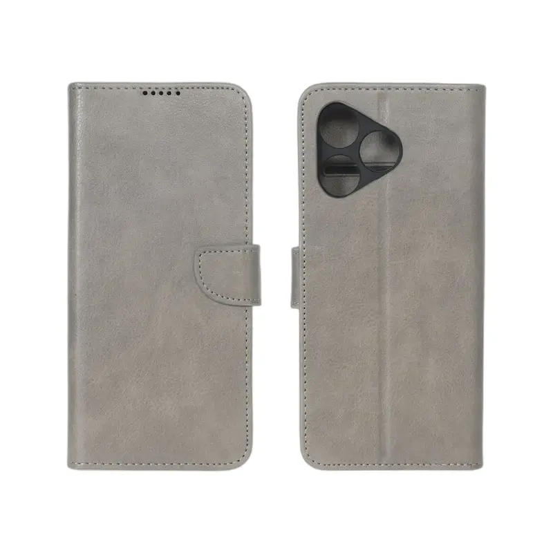 کیف گوشی Honor 400 آنر مگنتی طرح چرم کتابی محافظ لنزدار طوسی کد 99994