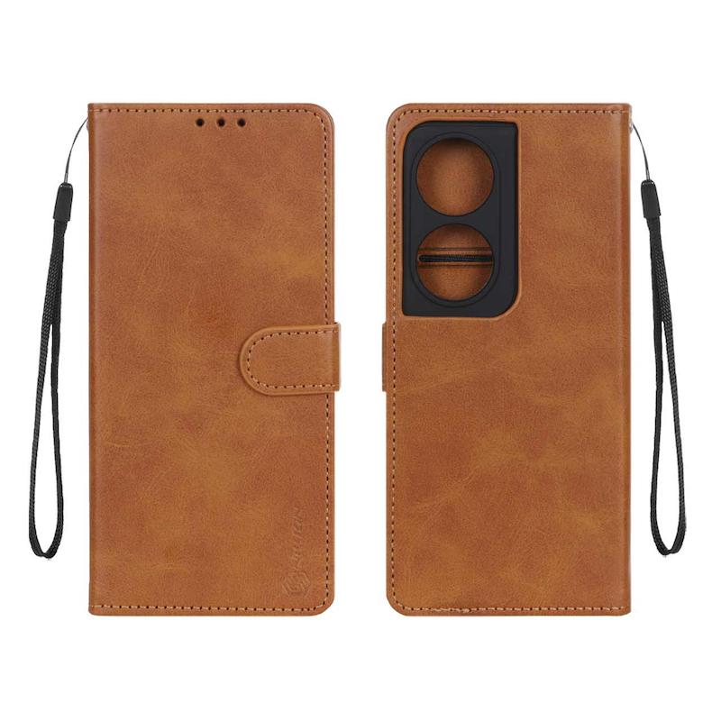 کیف گوشی Honor X7B آنر مگنتی طرح چرم کتابی نیلکین NILLKIN محافظ لنزدار بنددار عسلی کد 180066